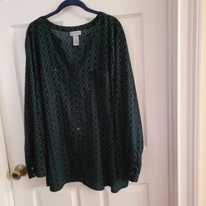 Blouse, long sleeved, 2 front pockets